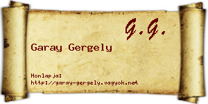 Garay Gergely névjegykártya